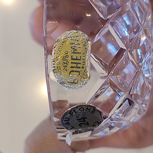 Bohemia Hand Cut Lead Crystal 24% Pbo STARS Candy Dish Czechoslovakia N… - Picture 2 of 5